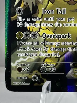 Pokemon TCG Pikachu EX XY124 Full Art Holo Card Ultra Rare HP - Image 5