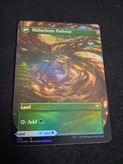 Foil Borderless Darkbore Pathway / Slitherbore Pathway Kaldheim Mtg Khm - Image 2