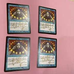 4X Brainstorm Mercadian Masques Regular artist SIGNED in GOLD Sharpy X4 - Image 2