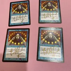 4X Brainstorm Mercadian Masques Regular artist SIGNED in GOLD Sharpy X4 - Image 3
