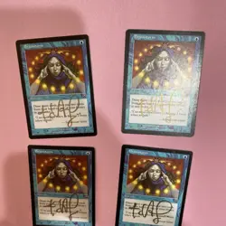 4X Brainstorm Mercadian Masques Regular artist SIGNED in GOLD Sharpy X4 - Image 4