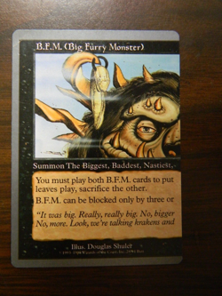MTG Unglued B.F.M. (Big Furry Monster) Left Side ONLY (#28) LP - VG Bent Corner - Image 1