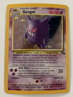Pokemon Gengar Holo Rare Unlimited Fossil 5/62 Vintage HP - Image 1