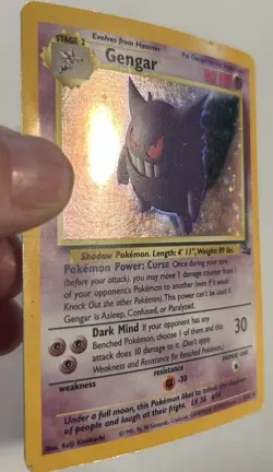 Pokemon Gengar Holo Rare Unlimited Fossil 5/62 Vintage HP - Image 3