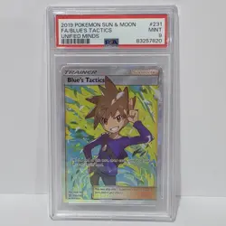 2019 Pokemon Sun & Moon Unified Minds Blue's Tactics #231/236 PSA 9 - Image 1