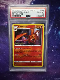 2020 Pokemon Vivid Voltage Prerelease Charizard Holo #66 Black Star Promo PSA 10 - Image 1