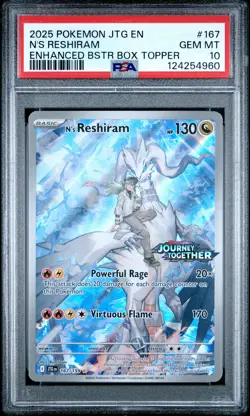 2025 POKEMON JTG EN-JOURNEY TOGETHER #167 N'S RESHIRAM PSA 10 - Image 1