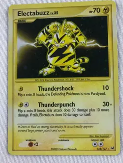Electabuzz SECRET ULTRA RARE 128/127 Platinum Base Set Pokemon NM HOLO 2009 - Image 4