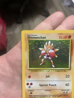 Pokemon Hitmonchan 7/102 HOLO Rare Base Set LP/Good Condition Nintendo Gym Ninja - Image 3