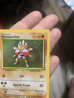 Pokemon Hitmonchan 7/102 HOLO Rare Base Set LP/Good Condition Nintendo Gym Ninja - Image 4