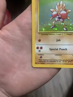 Pokemon Hitmonchan 7/102 HOLO Rare Base Set LP/Good Condition Nintendo Gym Ninja - Image 5