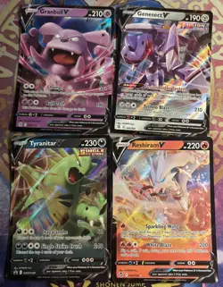 Pokemon Bundle 2, 4x English V Cards, SWSH Era, NM Condition. - Image 1