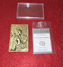 Vintage 1999 Burger King Pokemon 23k Gold Plated Mewtwo Collectible Card - Image 1