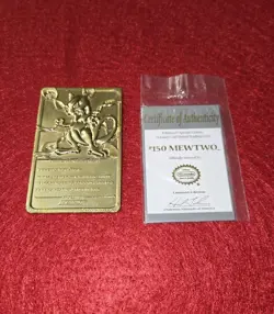 Vintage 1999 Burger King Pokemon 23k Gold Plated Mewtwo Collectible Card - Image 2