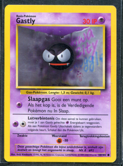Gastly 50/102 Dutch Base Set Unlimited NL WOTC Wizards Pokemon Card TCG GD - Image 1