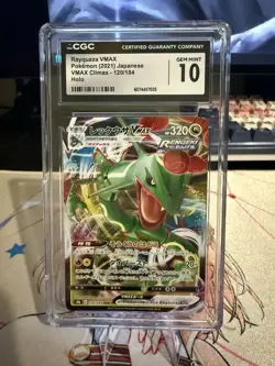 CGC 10 Gem Mint Rayquaza VMAX 120/184 RRR VMAX Climax Japanese Pokemon Card - Image 1