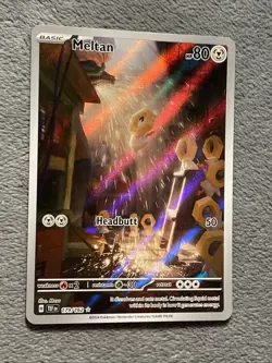 Meltan 179/162 Illustration Rare Pokemon Card Temporal Forces Full Art Holo 2024 - Image 3