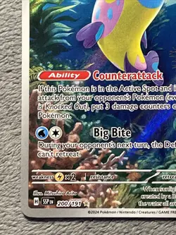 Bruxish 200/191 Illustration Rare Full Art Holo Pokemon Card NM Surging Sparks - Image 5
