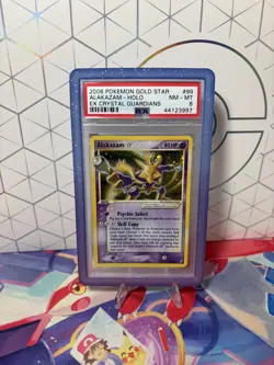 PSA 8 Alakazam Gold Star Holo 99/100 - 2006 EX Crystal Guardians Pokemon Card - Image 1