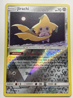 2019 Sun & Moon - Team Up Jirachi #99 Reverse Holo Rare Pokemon Card LP - Image 1