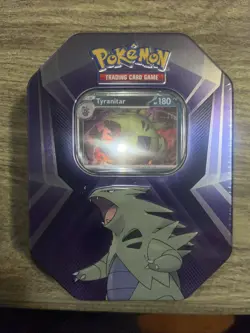 Pokemon TCG Tyranitar Triple Whammy Collector's Tin SEALED 3 Packs + 3 Foil Card - Image 2