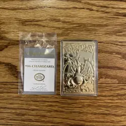 23K Gold Plated CHARIZARD Trading Card 1999 Burger King Pokemon Ball Red - Image 2