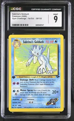 CGC 9 MINT Sabrina's Golduck Gym Challenge 1st Edition 30/132 Pokemon Card - Image 1