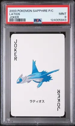 PSA 9 MINT 2003 POKEMON SAPPHIRE VERSION PLAYING CARDS LATIOS JOKER - Image 1