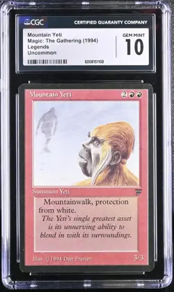 MOUNTAIN YETI Legends U CGC 10 MTG [Nostalgium] - Image 1