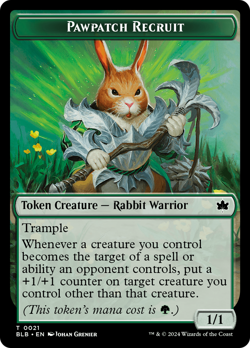 x1 Pawpatch Recruit TBLB Bloomburrow MTG 21 TOKEN M/NM 1x - Image 1