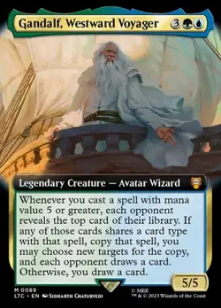 Gandalf, Westward Voyager - Foil Extended Art LTC NM MTG - Image 1