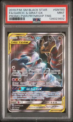 2019 POKEMON SM BLACK STAR PROMO #SM193 FULL ART/GARCHOMP & GIRATINA GX PSA 9 - Image 1