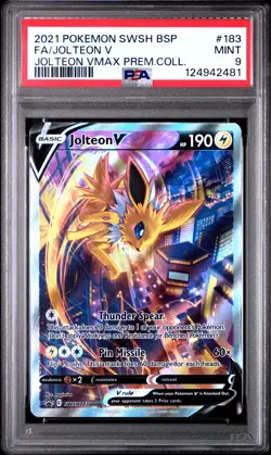 2021 POKEMON SWSH BLACK STAR PROMO #183 FULL ART/JOLTEON V PSA 9 - Image 1