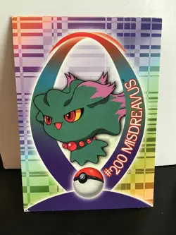 Pokemon Topps Sticker 9 of 37 Misdreavus #200 TV Animation Series - Image 1