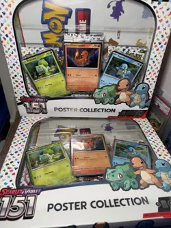 Pokemon TCG Scarlet & Violet 151 Poster Collection Box 3 Packs New Sealed 820650853166 - Image 1