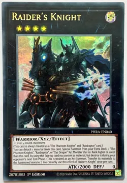 PHRA-EN040 Raider's Knight - Ultra Rare 1st Edition Near Mint YuGiOh Card - Image 1