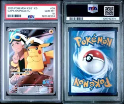 CAPTAIN PIKACHU Pokemon Card CBB1C 0709/09 Chinese Gem Pack Full Art PSA 10 UK - Image 3