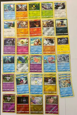 34 Pokemon Card Lot 2017 Guardians Rising Set Bundle TCG Cards Hp - Image 1