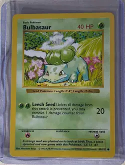 Bulbasaur 044/102 Base Set (Shadowless) - Common - NM / NP - Pokemon Card - Image 1