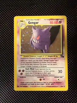 Gengar Holo Rare 5/62 1999 Pokemon Fossil WOTC English NM- - Image 1