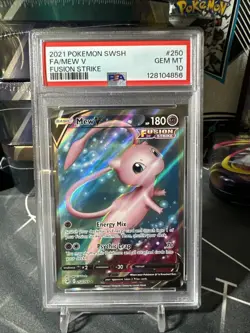 Pokemon TCG Mew V Alternate Full Art Holo Rare Fusion Strike #250 PSA 10 Gem MT - Image 1