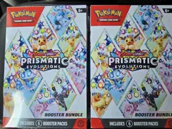 Two (2) Pokemon TCG Prismatic Evolutions Booster Bundles (6 Packs each) Sealed - Image 1