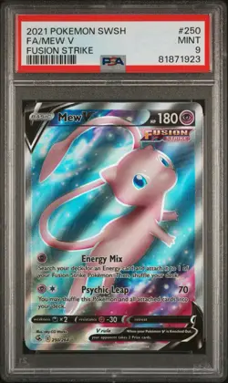 2021 Pokemon SWSH Fusion Strike Mew V #250/264 PSA 9 - Image 1