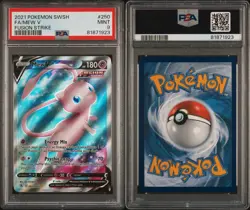 2021 Pokemon SWSH Fusion Strike Mew V #250/264 PSA 9 - Image 3