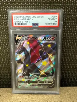 2020 POKEMON JPN SWORD & SHIELD SHINY STAR V #307 FULL ART/CHARIZARD V PSA 10 - Image 1