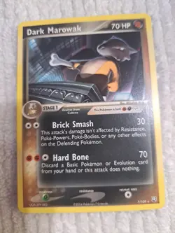 Dark Marowak 7/109 EX Team Rocket Returns Rare Non Holo Pokemon TCG 2004 LP - Image 1
