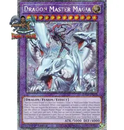 Yugioh! 1x Dragon Master Magia RA04-EN055 Platinum Secret Rare 1st Ed NM - Image 1