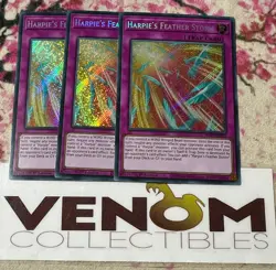 3x (M/NM) *EURO* Harpie's Feather Storm RA01-EN073 Secret Rare 1st Ed. YuGiOh - Image 1