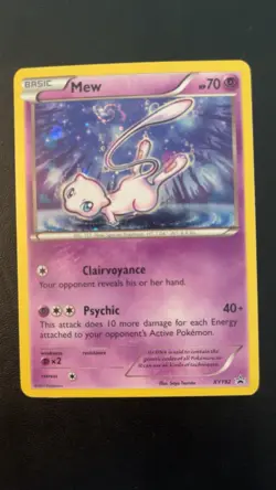Mew XY192 XY Black Star Promo Cosmos Holo Pokemon TCG Card LP Nice Swirl - Image 1