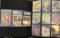 Pokemon Binder Collection Cards Lot Vintage Modern Mix Pikachu & 3 Graded cards - Image 1